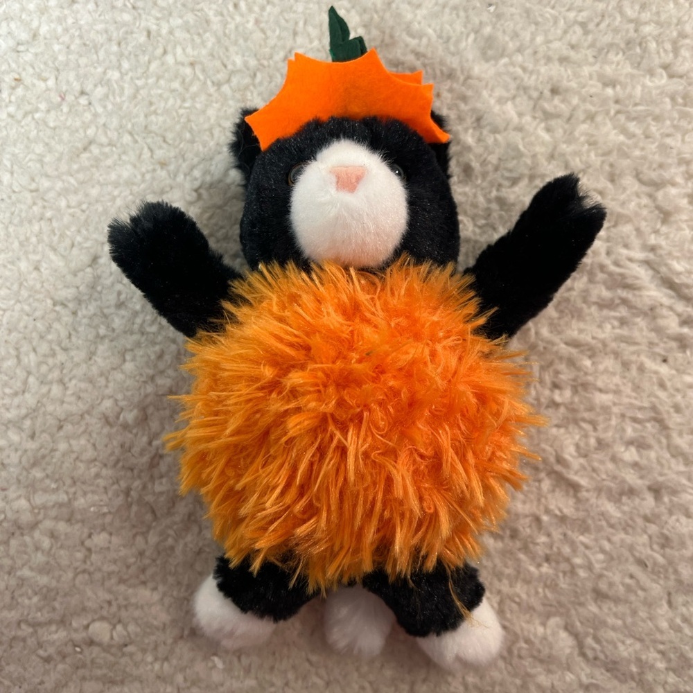 Douglas Toys Halloween Black and Orange Plush Cat Toy NWOT - Picture 4 of 5